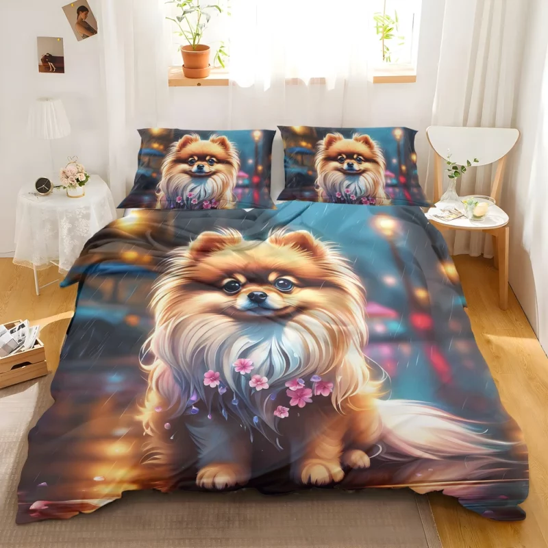 The Playful Pomeranian Pup Dog Bedding Set 2