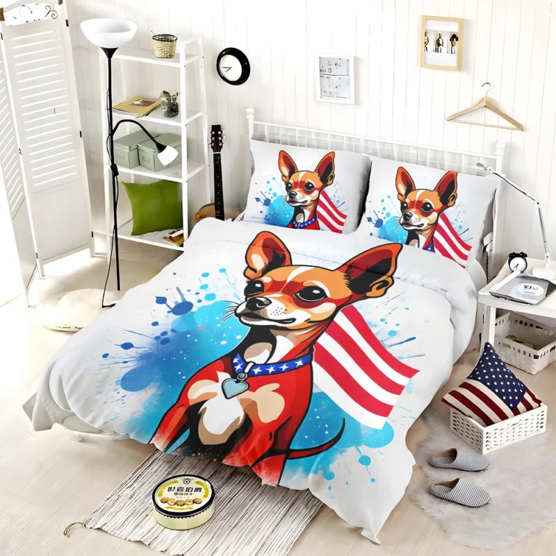 The Playful Russian Toy Terrier Dog Bedding Set