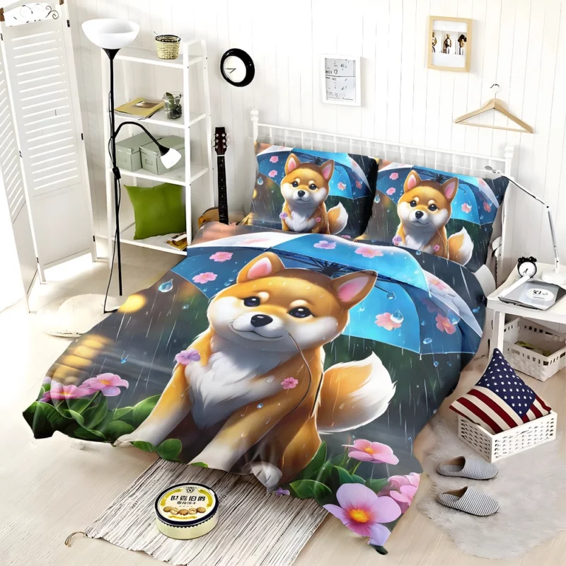 The Playful Shiba Inu Dog Bedding Set