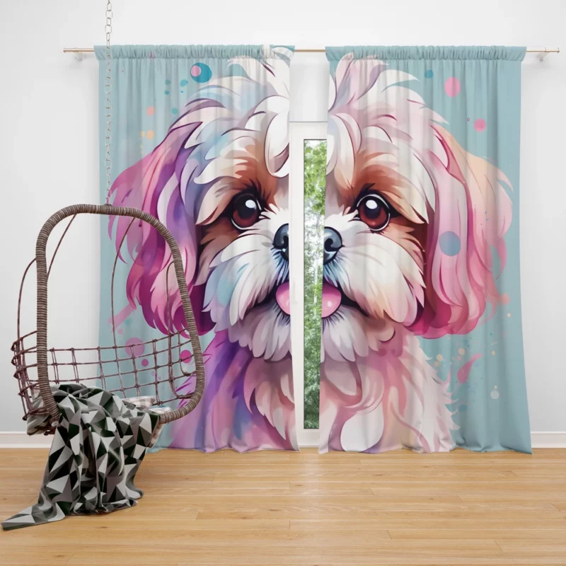 The Playful Shih-Poo Companion Curtain