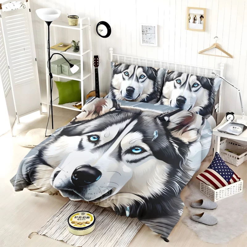 The Playful Siberian Husky Companion Bedding Set