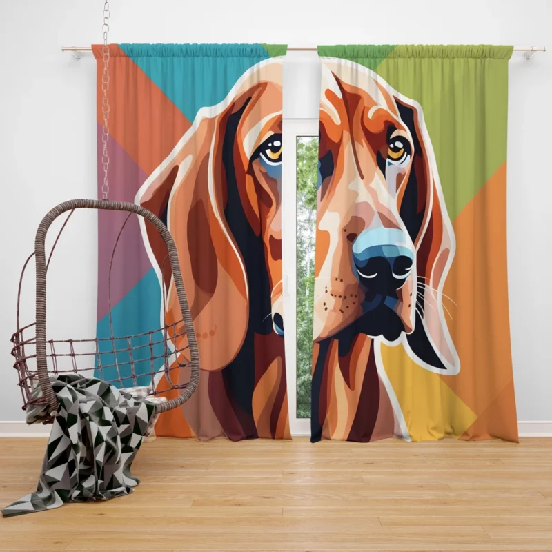 The Redbone Coonhound Charm Loyal Dog Curtain