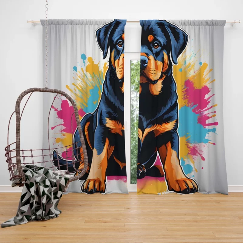 The Robust Rottweiler Dog Companion Curtain