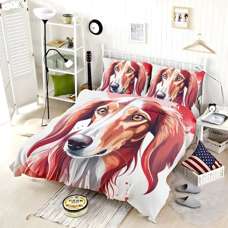 The Saluki Joy Playful Dog Bedding Set