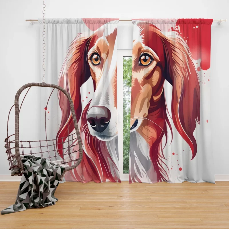 The Saluki Joy Playful Dog Curtain