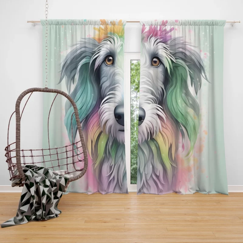 The Sleek Deerhound Scottish Dog Curtain