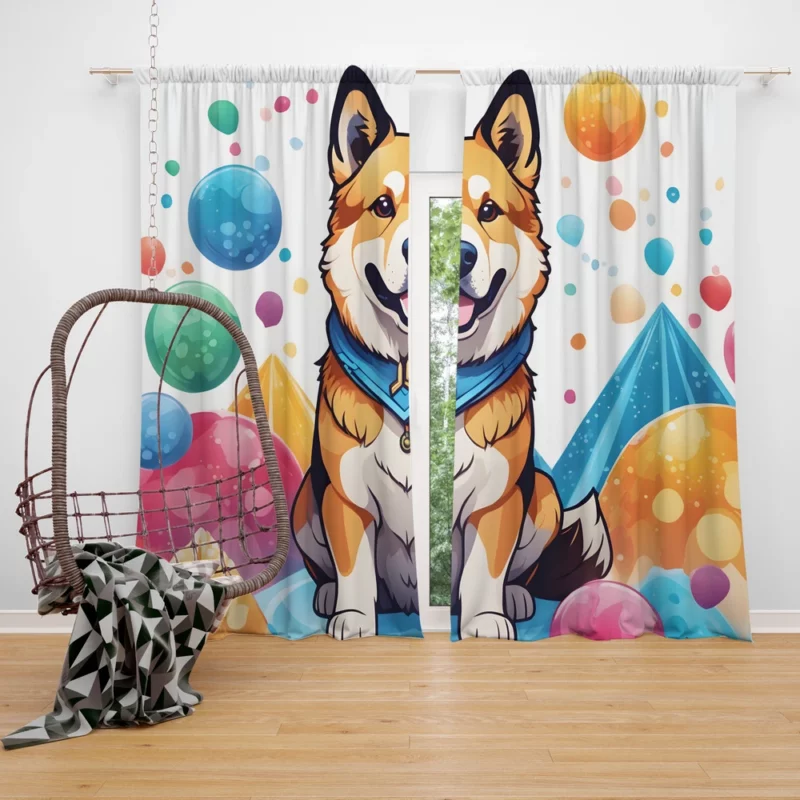 The Sleek Shikoku Dog Breed Curtain