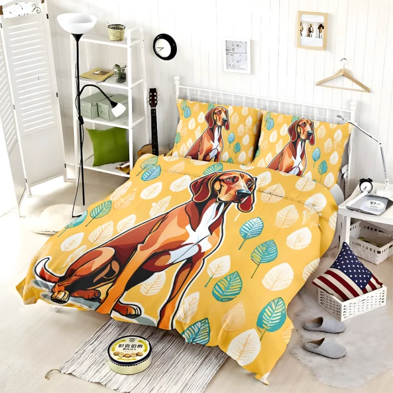 The Spirited Redbone Coonhound Dog Breed Bedding Set