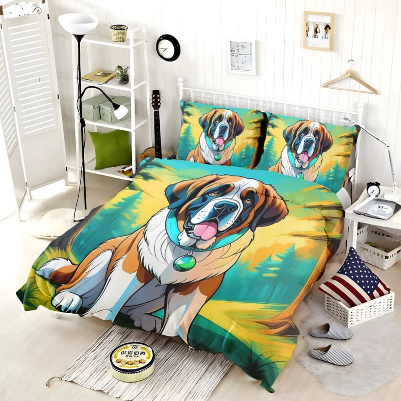 The Stalwart Saint Bernard Dog Bedding Set