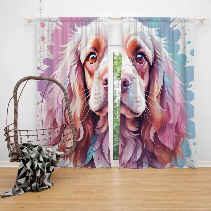 The Sussex Spaniel Joy Playful Dog Curtain