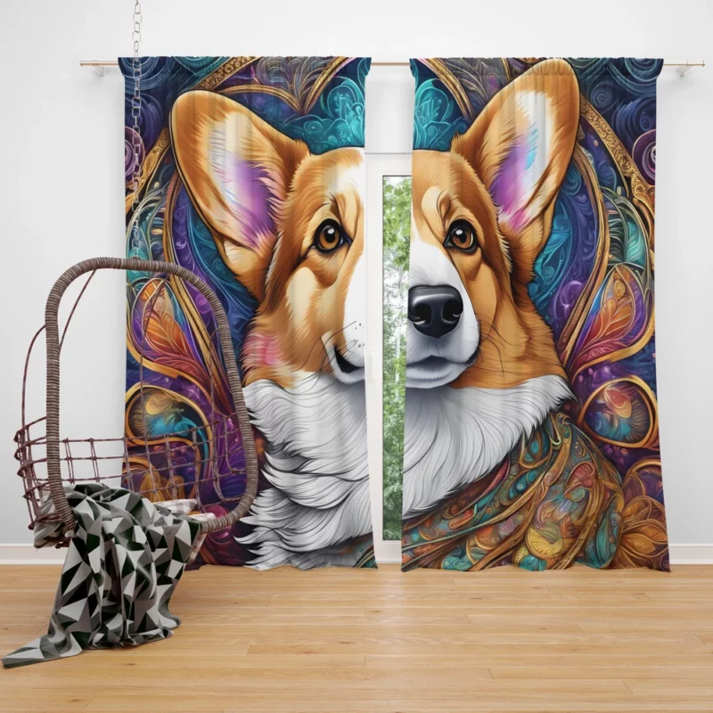 The Welsh Corgi Delight Perfect Companion Curtain