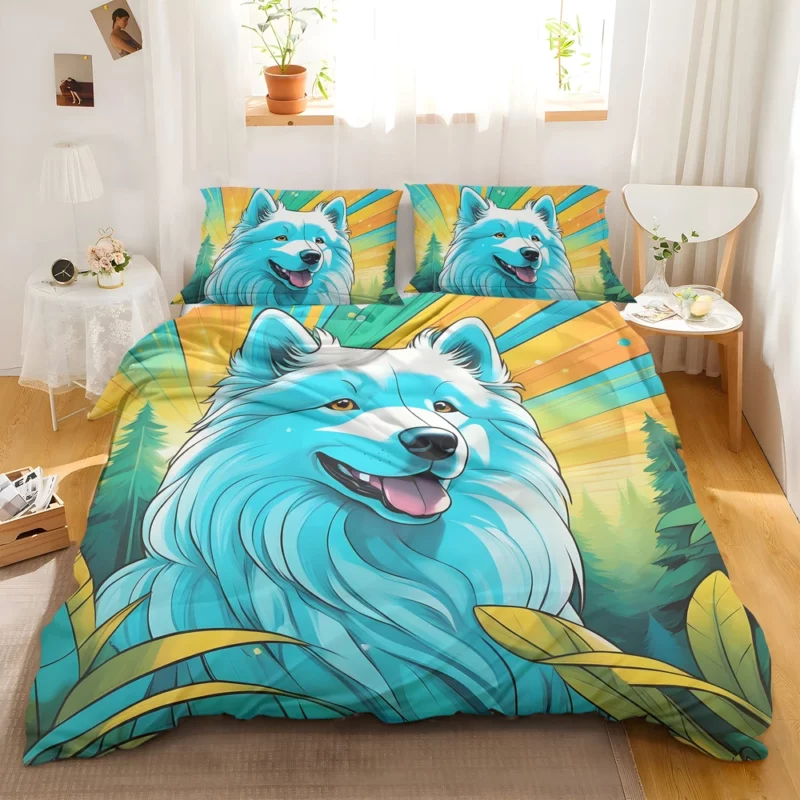 The White Wonder Samoyed Dog Breed Bedding Set 2