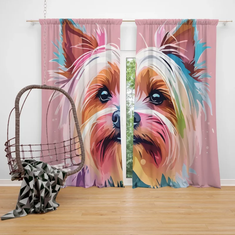 The Yorkshire Terrier Charm Dog Curtain