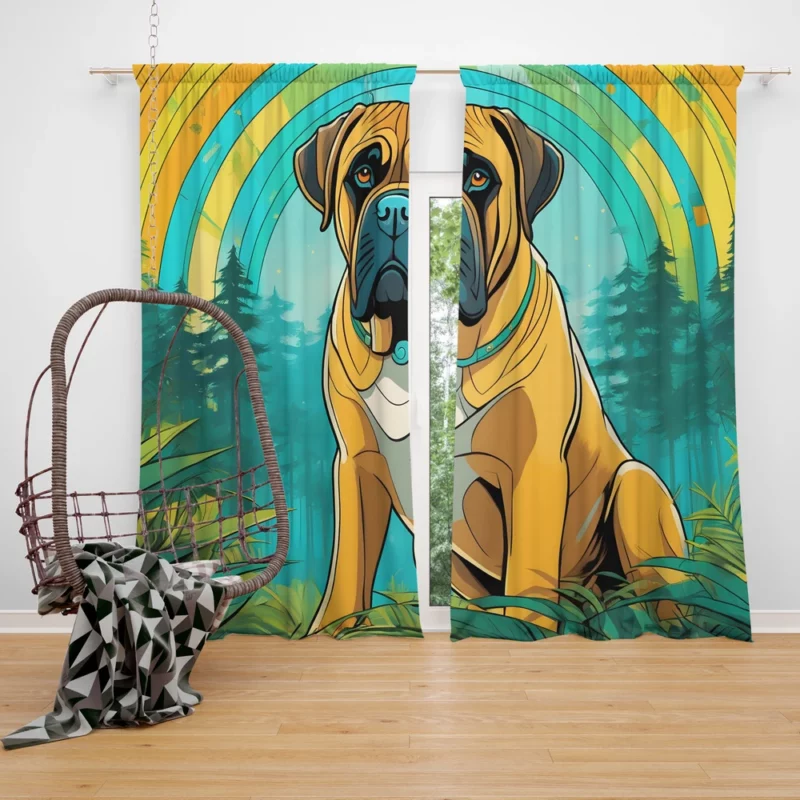 Timeless Bullmastiff Art Dog Majesty Captured Curtain