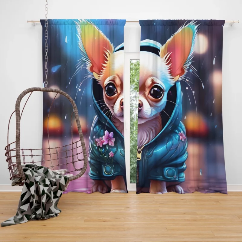 Tiny Chihuahua Pup Perfect Teen Gift Curtain