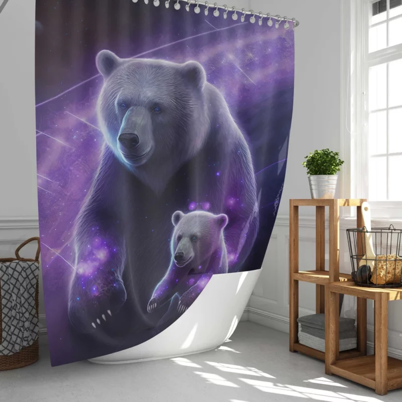 Ursa Major and Minor Collage Bear Shower Curtain