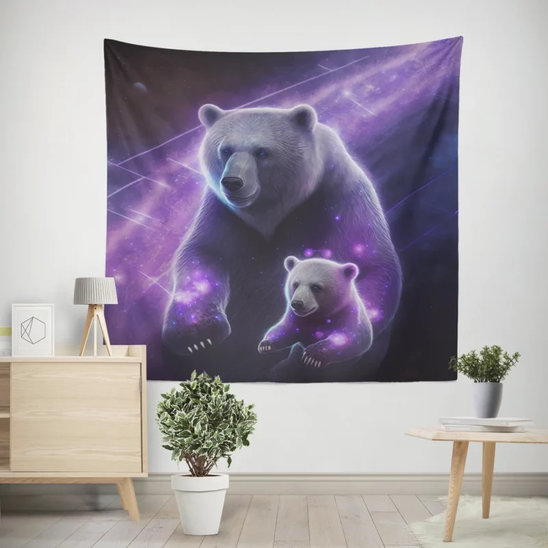 Ursa Major and Minor Collage Bear Wall Tapestry