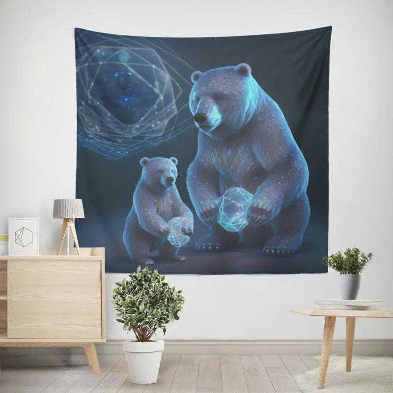 Ursa Major and Minor Night Sky Bear Wall Tapestry