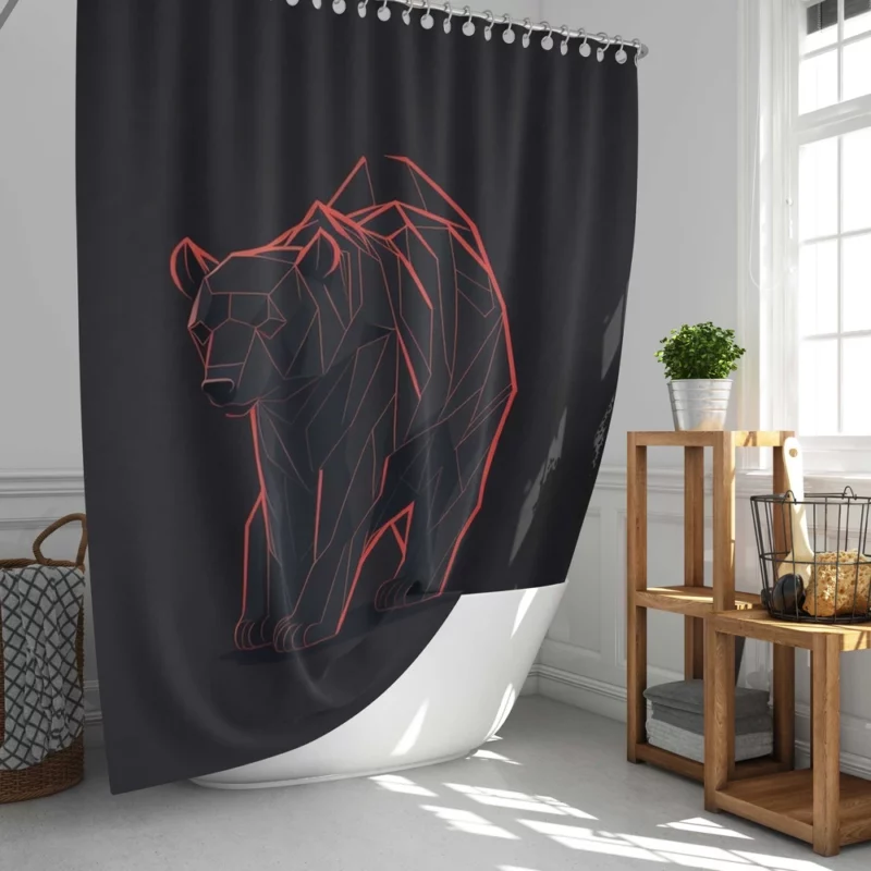 Vector of an Angry Grizzly Bear Shower Curtain