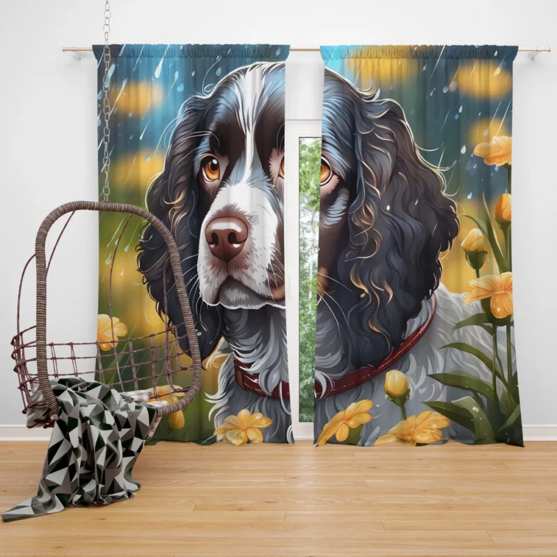 Versatile American Water Spaniel Dog Curtain