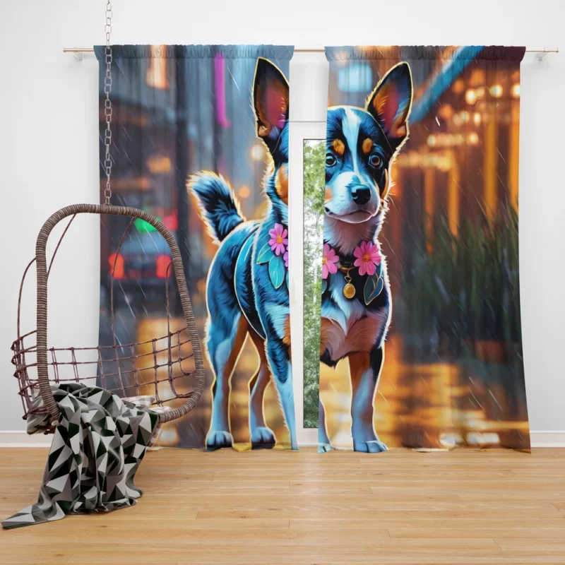 Versatile Australian Cattle Dog Canine Athlete Curtain