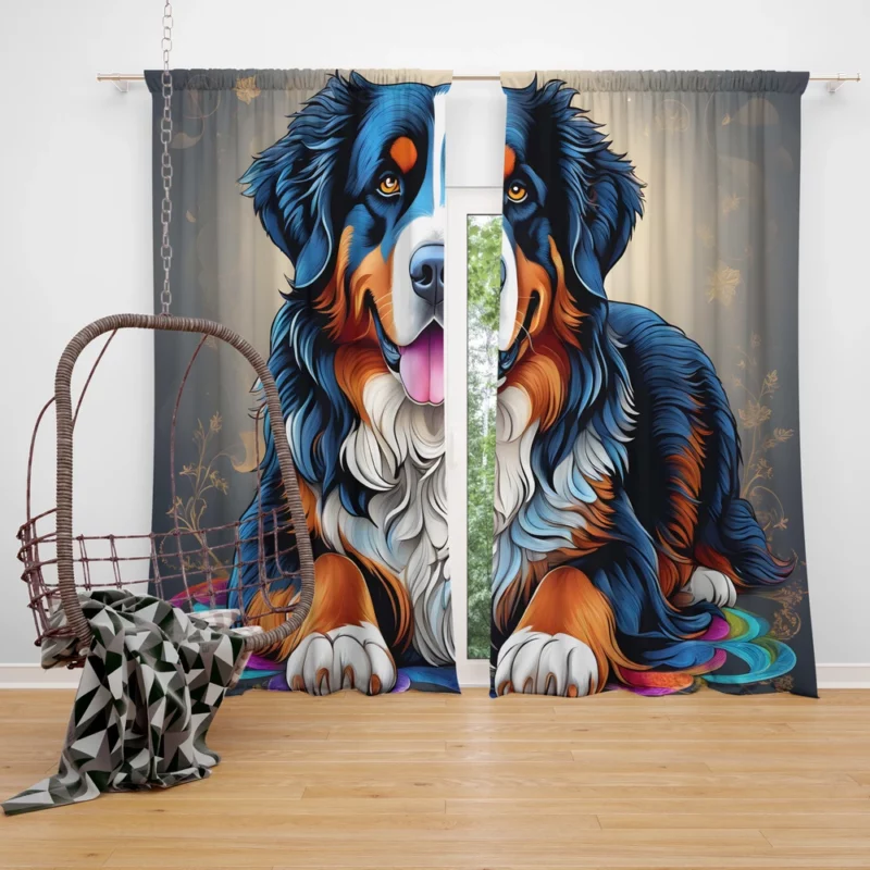 Versatile Bernese Mountain Dog Partner Curtain