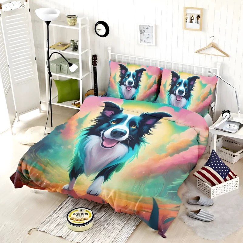 Versatile Border Collie Dog Partner Bedding Set