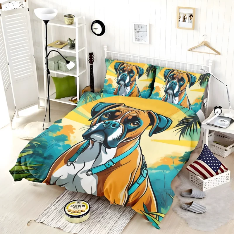 Versatile Boxer Dog Partner Bedding Set