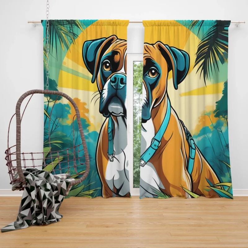 Versatile Boxer Dog Partner Curtain