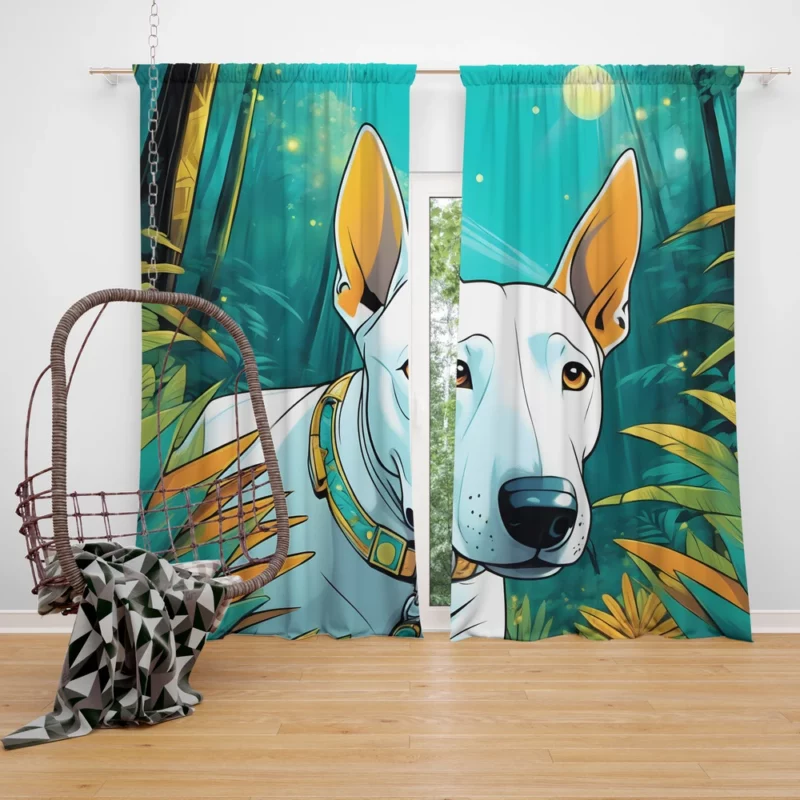 Versatile Bull Terrier Dog Partner Curtain