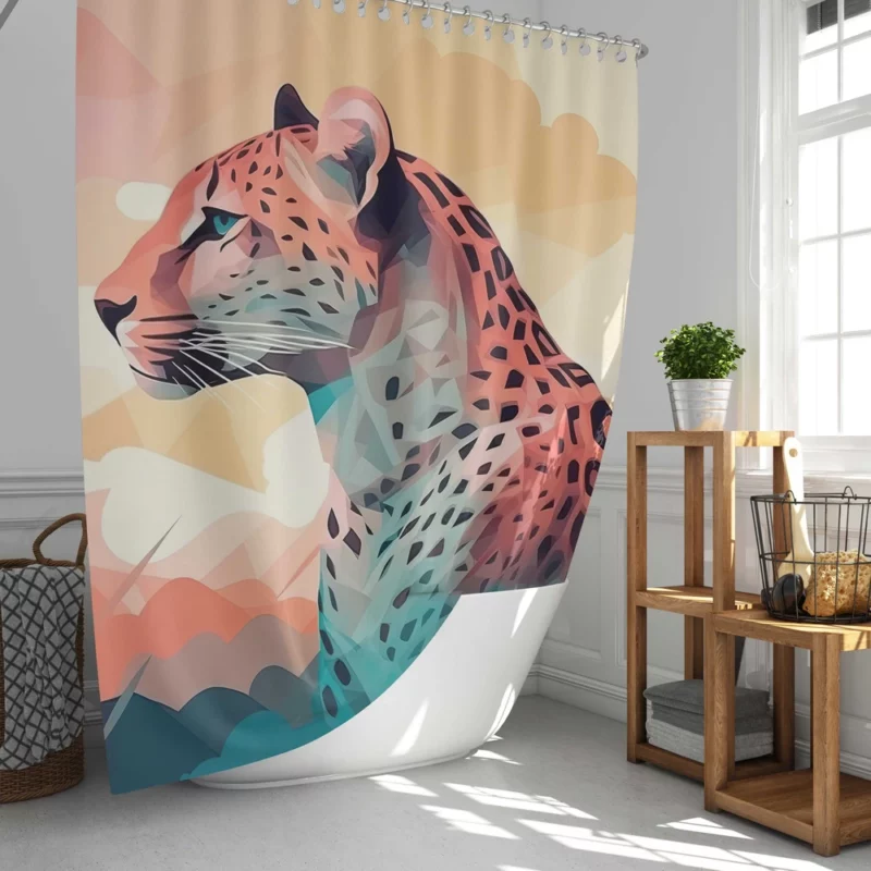 Vibrant Cheetah Painting Shower Curtain