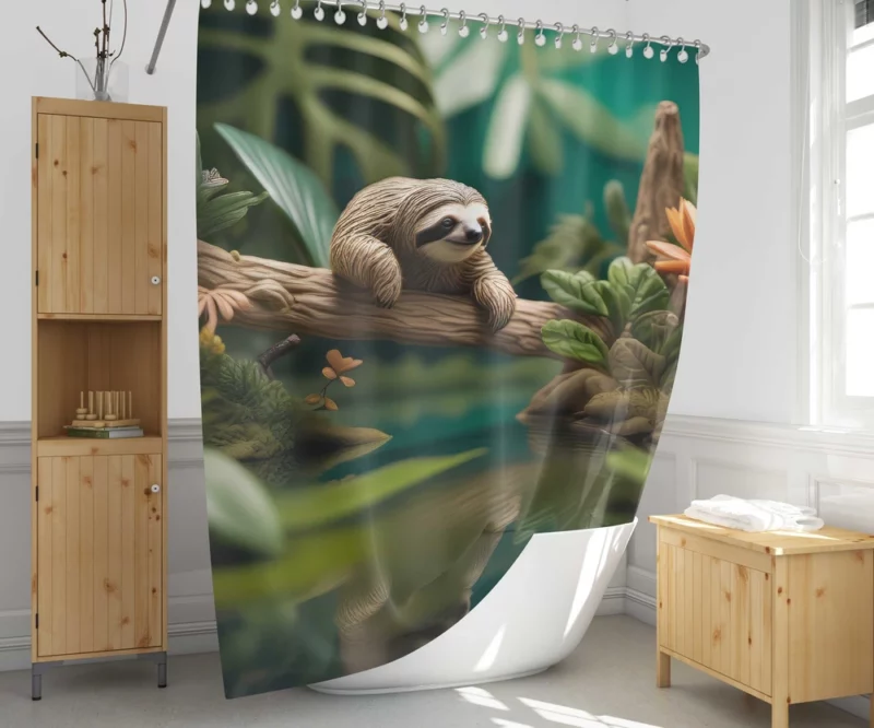 Vibrant Mini Jungle Teeming with Life Shower Curtain 1