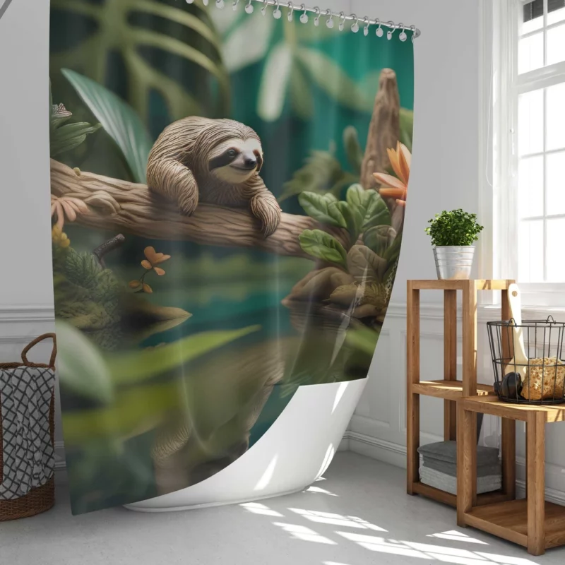 Vibrant Mini Jungle Teeming with Life Shower Curtain