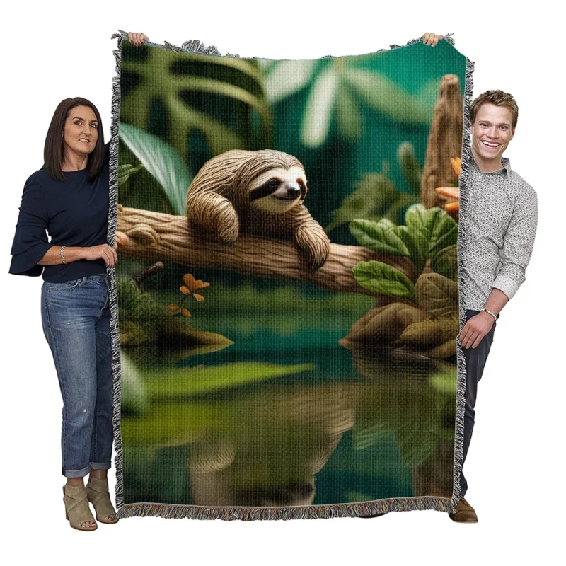 Vibrant Mini Jungle Teeming with Life Woven Blanket