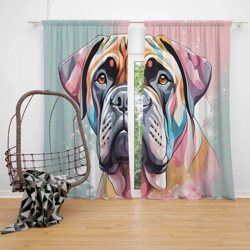 Vigilant Bullmastiff Dog Majesty Revealed Curtain