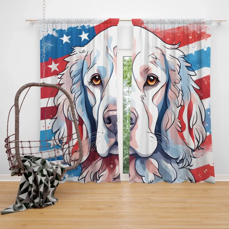 Water-Loving Dog American Spaniel Companion Curtain