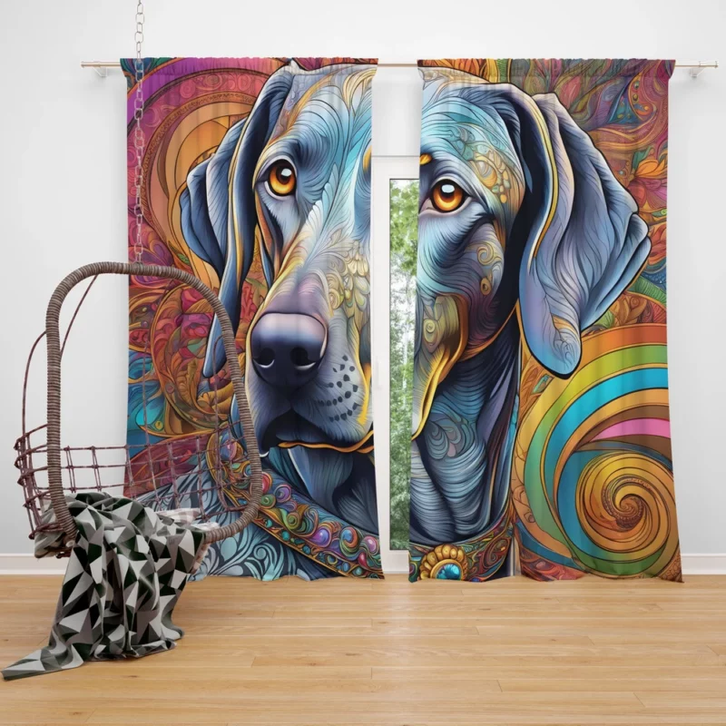 Weimaraner Perfection Devoted Sporting Dog Curtain