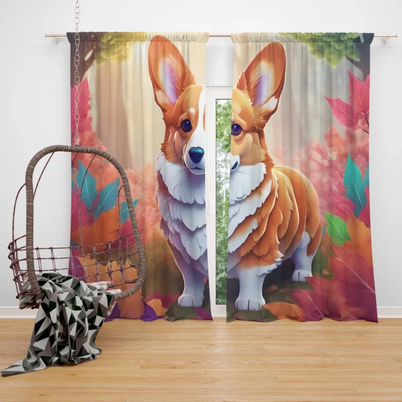 Welsh Corgi Duo Pal The Perfect Dog Curtain