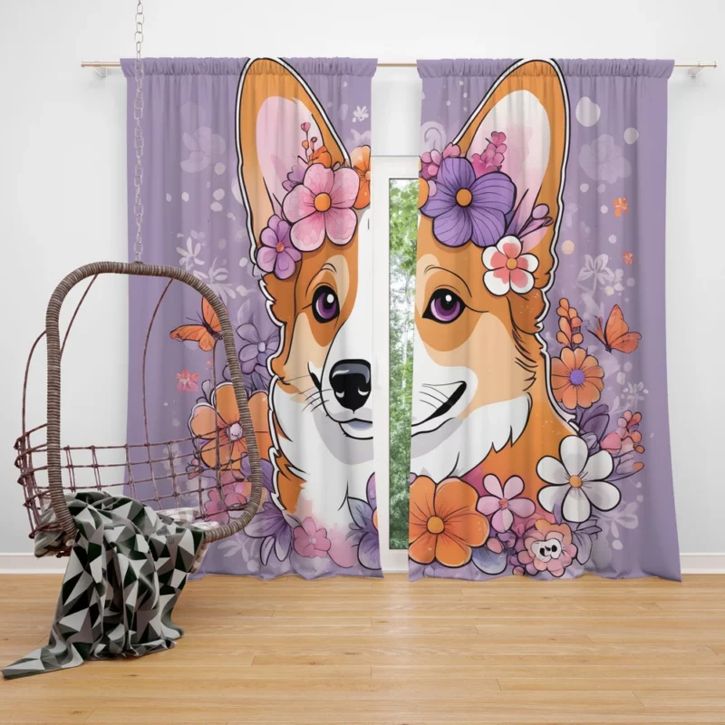 Welsh Corgi Majesty Loyal Companion Dog Curtain