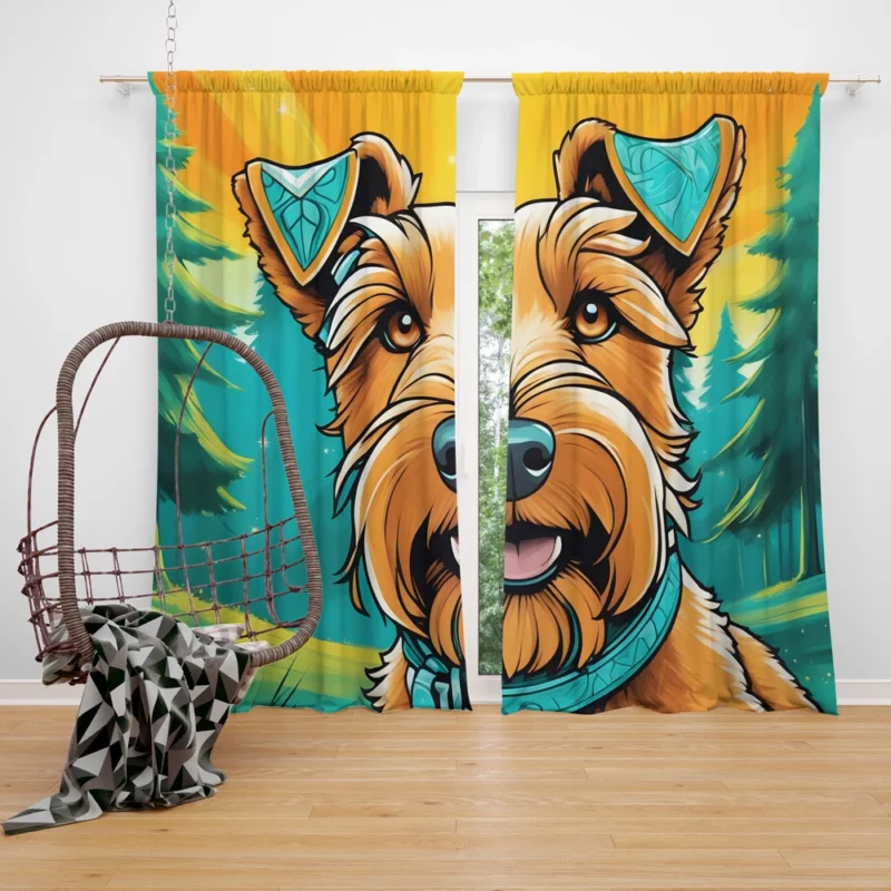 Welsh Joy Playful Terrier Companion Curtain