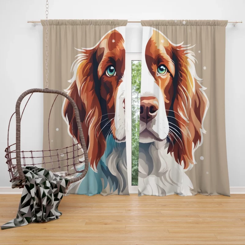 Welsh Springer Spaniel Energetic Hunting Companion Curtain