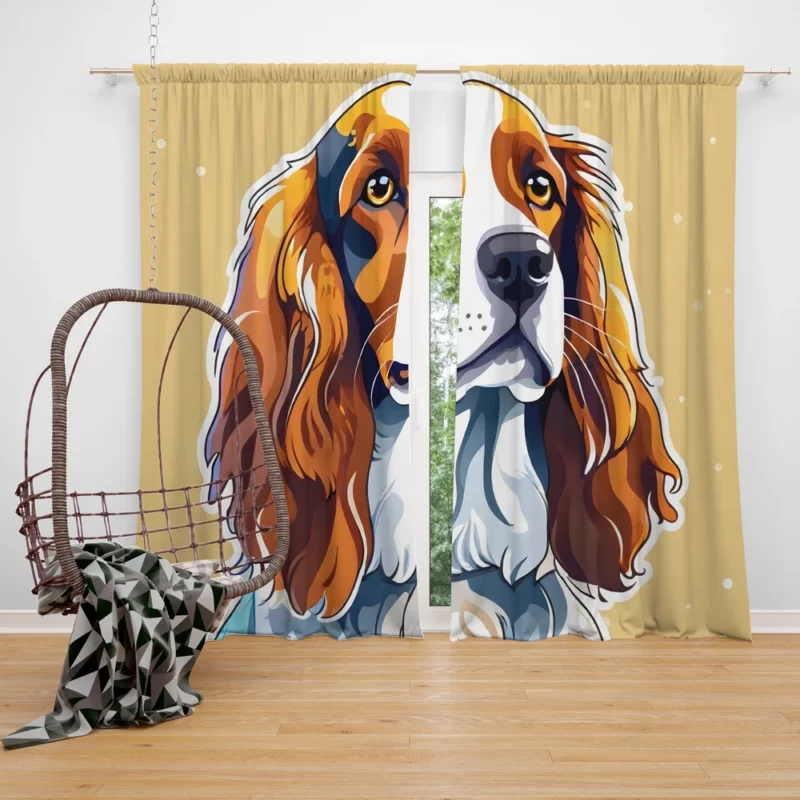 Welsh Springer Spaniel Joy Playful Companion Curtain