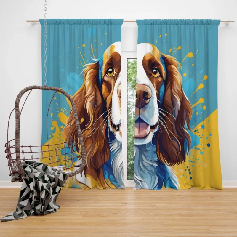 Welsh Springer Spaniel Majesty Loyal Companion Dog Curtain