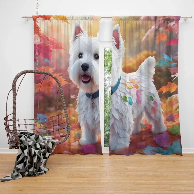 West Highland Charm Terrier Dog Curtain