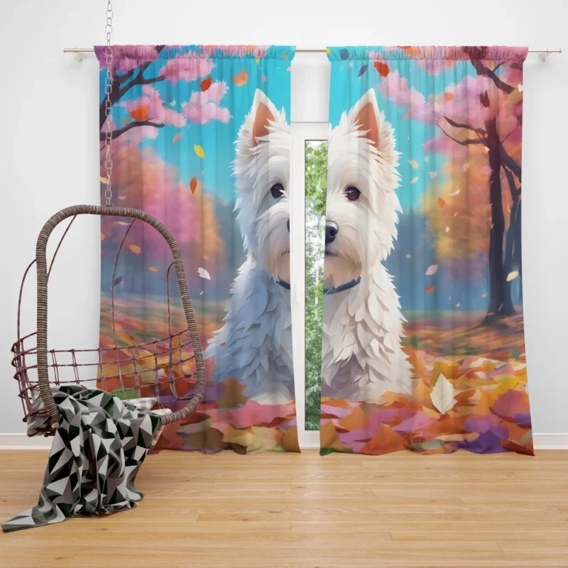 Westie Charismatic Companion Dog Breed Curtain