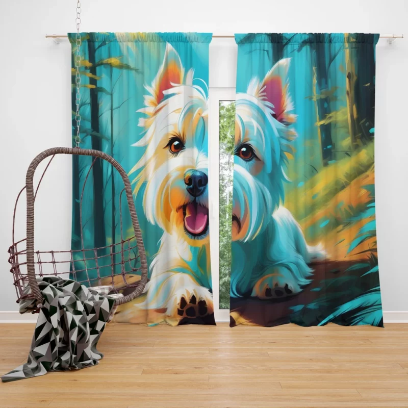 Westie Perfection Devoted Dog Curtain