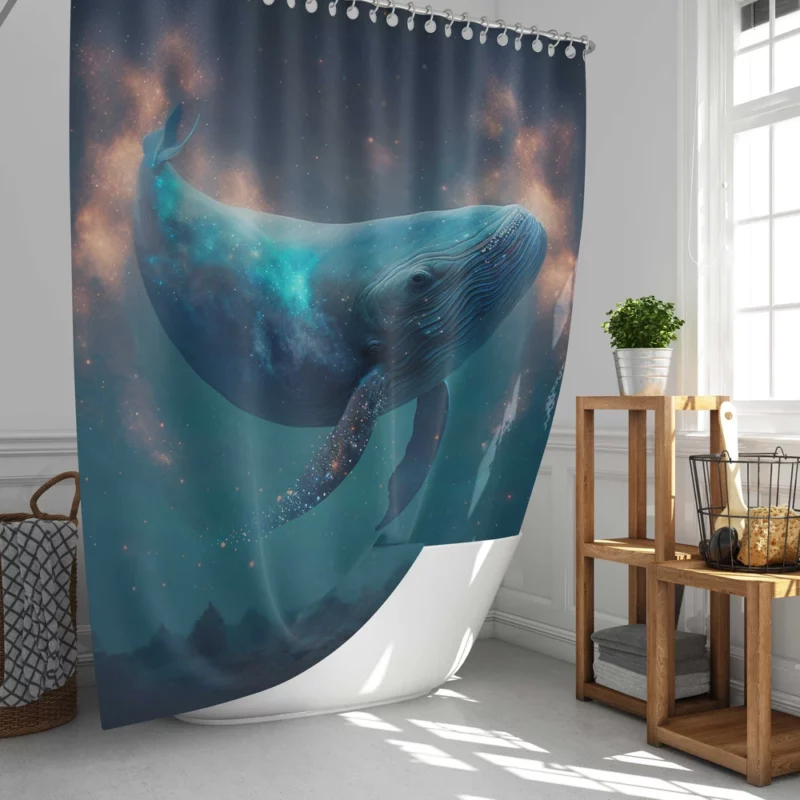 Whale AI Artwork Shower Curtain