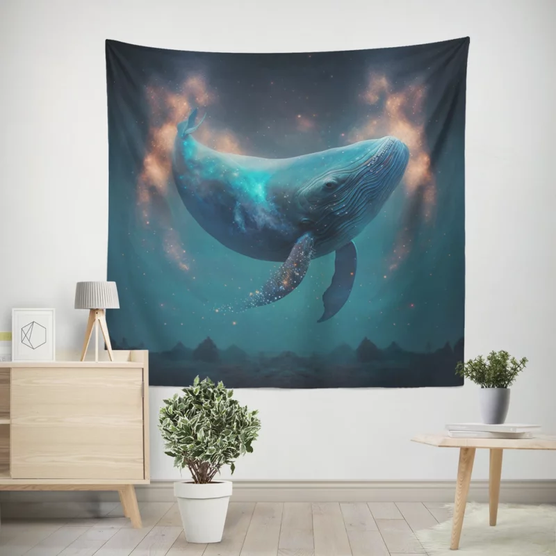 Whale AI Artwork Wall Tapestry