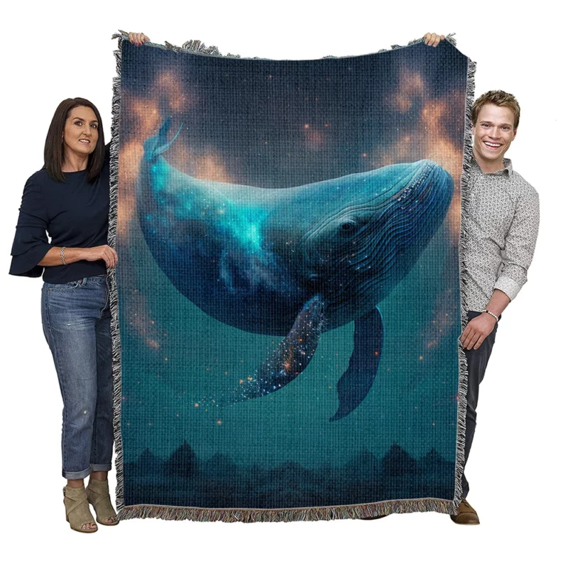 Whale AI Artwork Woven Blanket