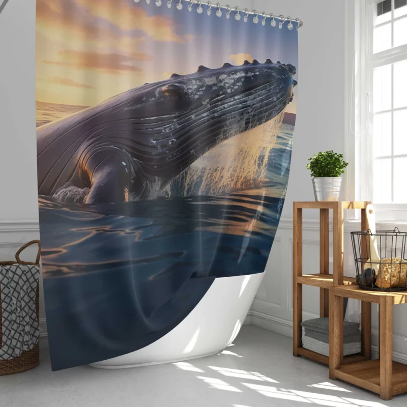 Whale AI Generated Image Shower Curtain